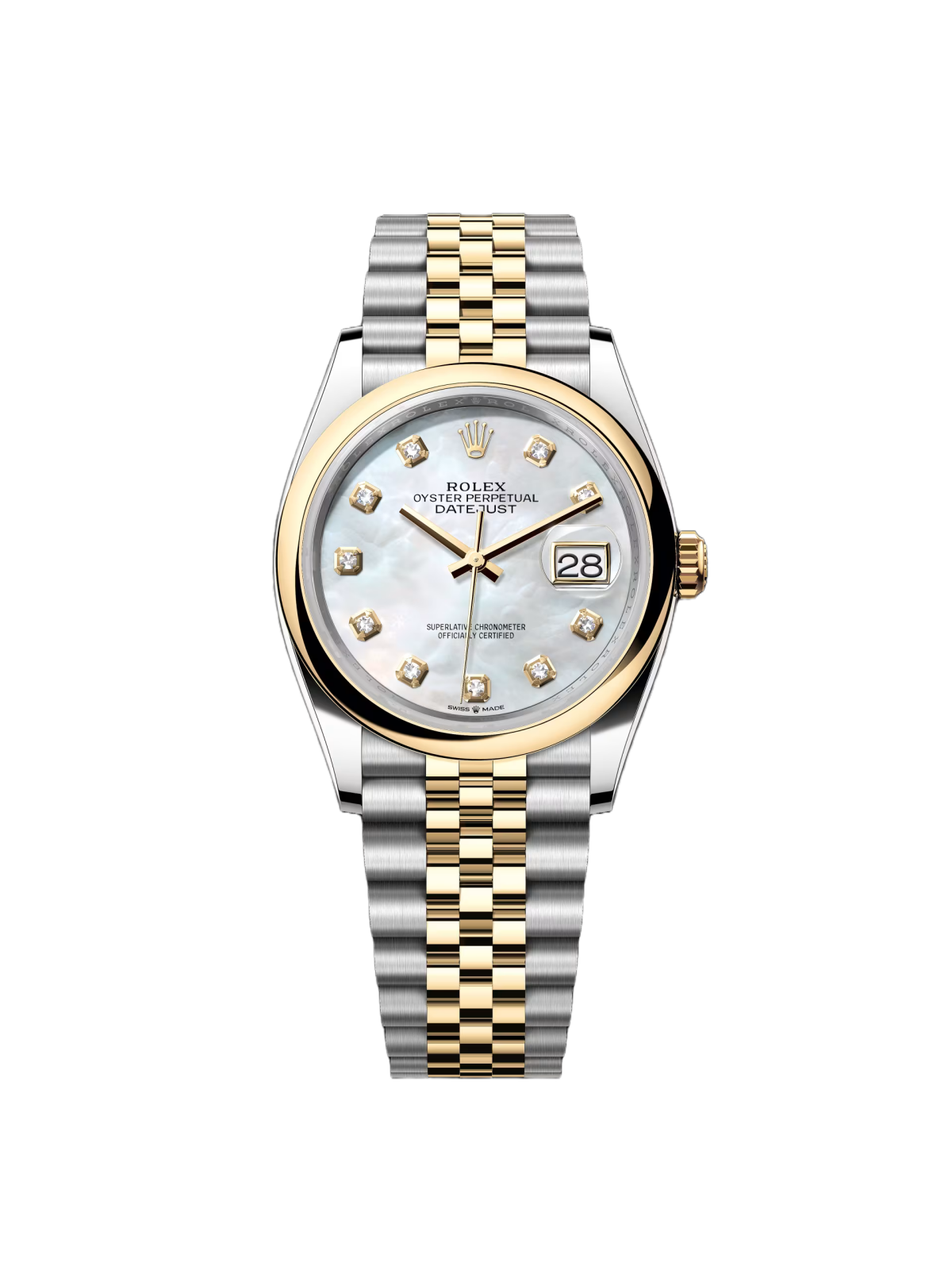 Rolex Datejust 126203 Mother-of-Pearl Diamond Dial 36mm Domed Bezel