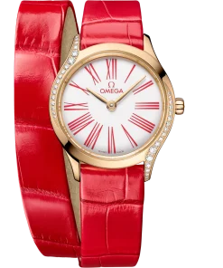 Omega De Ville Mini Trésor 26mm White Dial with Diamonds Moonshine™ 18k Rose Gold Strap 428.58.26.60.04.003