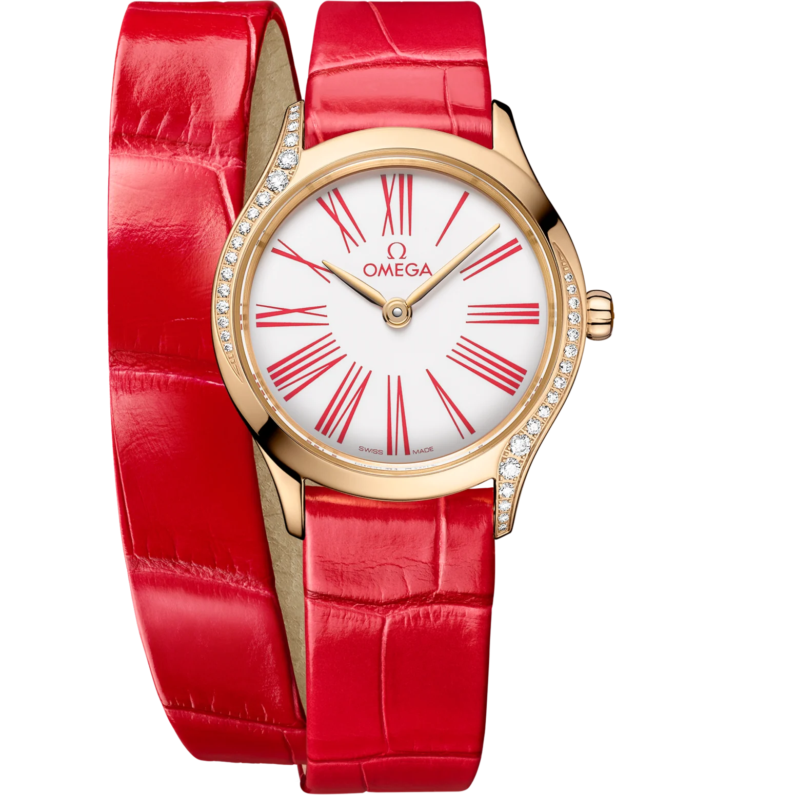 Omega De Ville Mini Trésor 26mm White Dial with Diamonds Moonshine™ 18k Rose Gold Strap 428.58.26.60.04.003