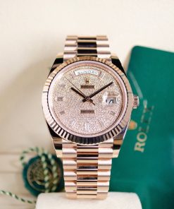 Alternative view of Rolex  Day-Date "President" 40mm Everose Gold Diamond Pave Dial - 228235