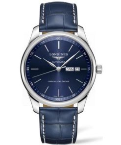 Longines Men's L2.920.4.92.0 Master Collection Blue Leather Watch