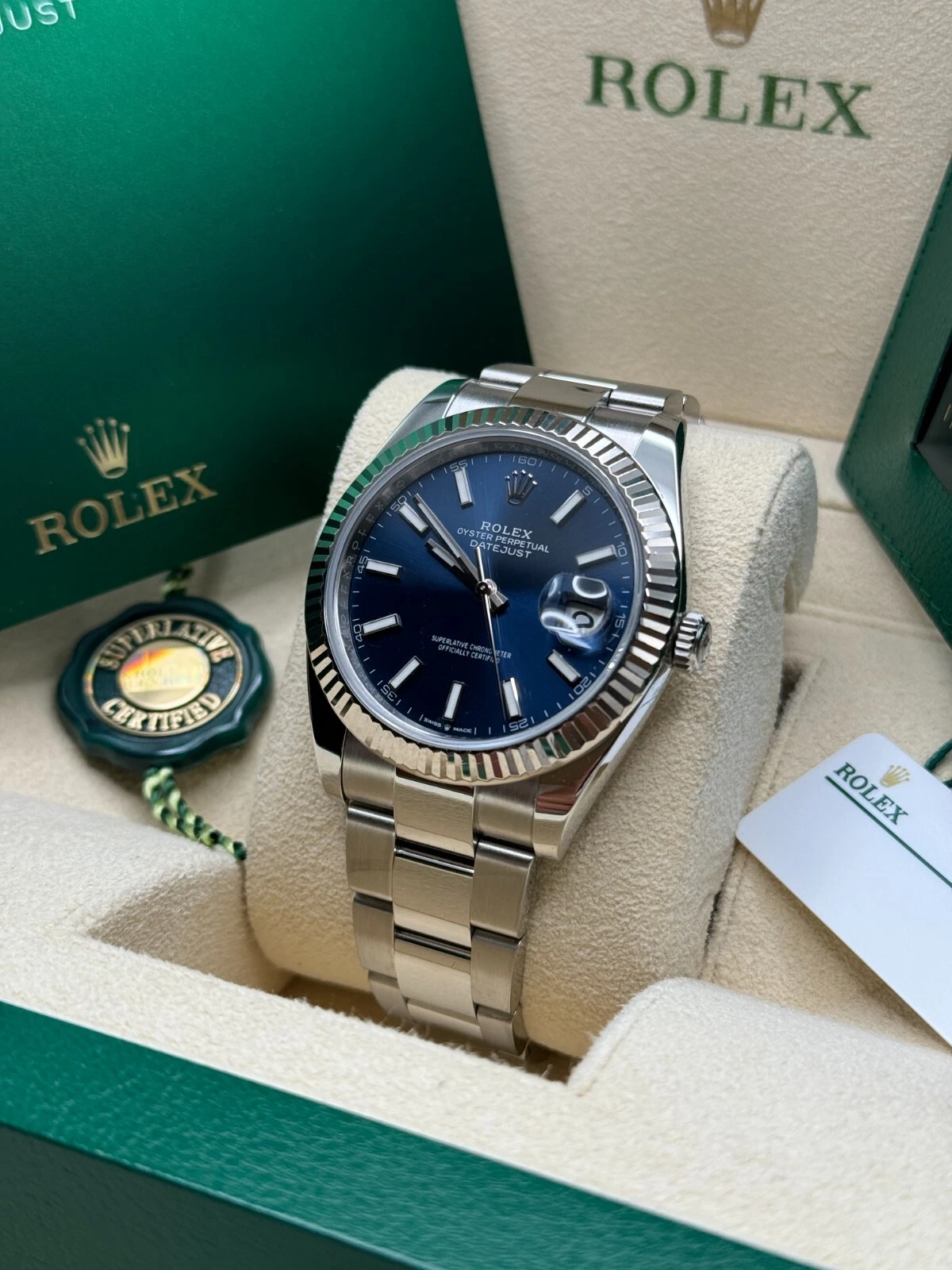 Rolex Datejust 41mm 126334 Blue Index Oyster Stainless Steel Men's Watch - Image 5