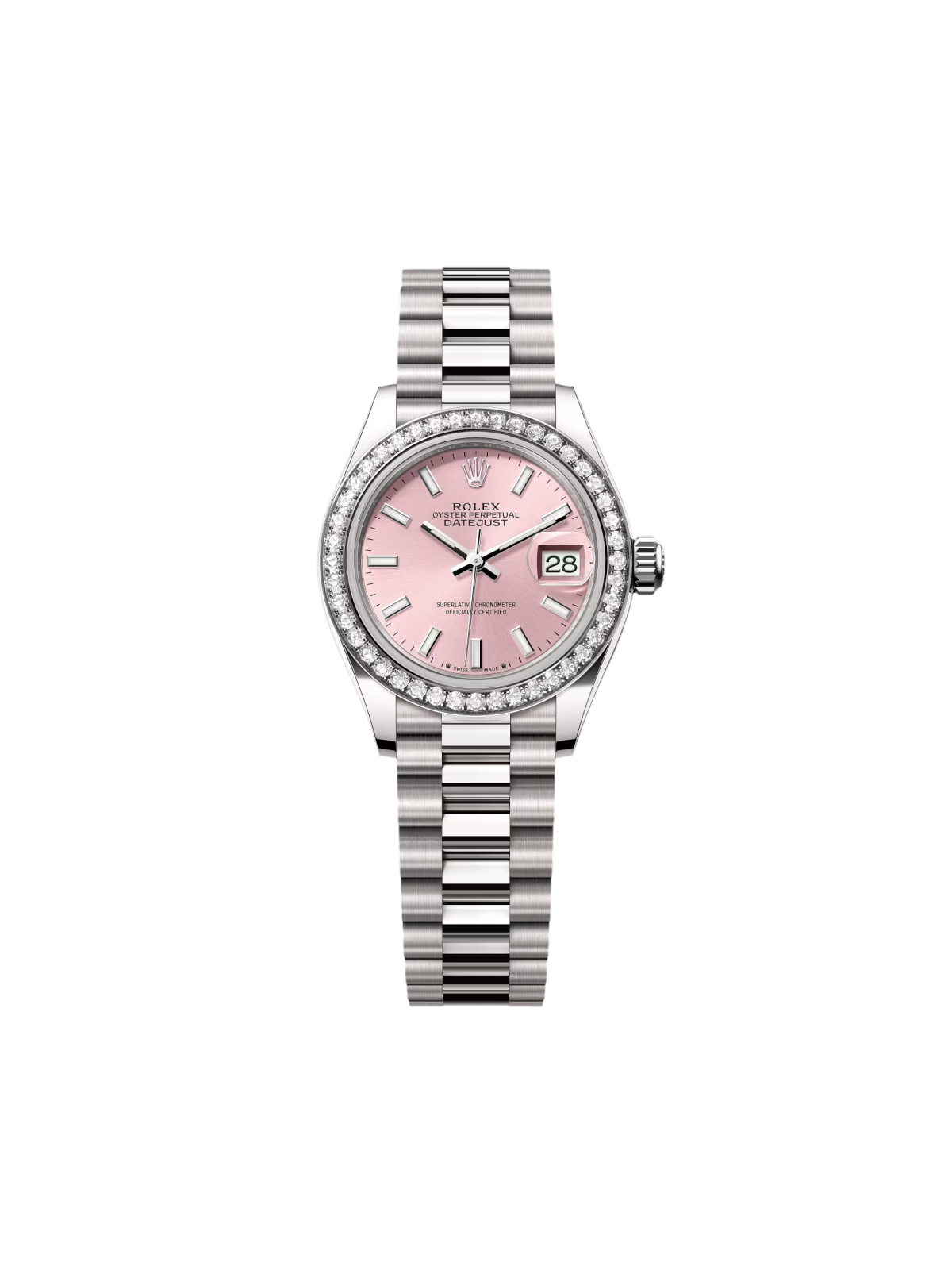 Rolex Lady-Datejust 28mm 279139RBR-0004 Pink Dial White Gold Bracelet