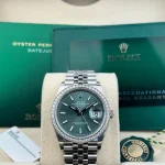 Rolex  Datejust 36mm 126284 Green Dial Jubilee Bracelet