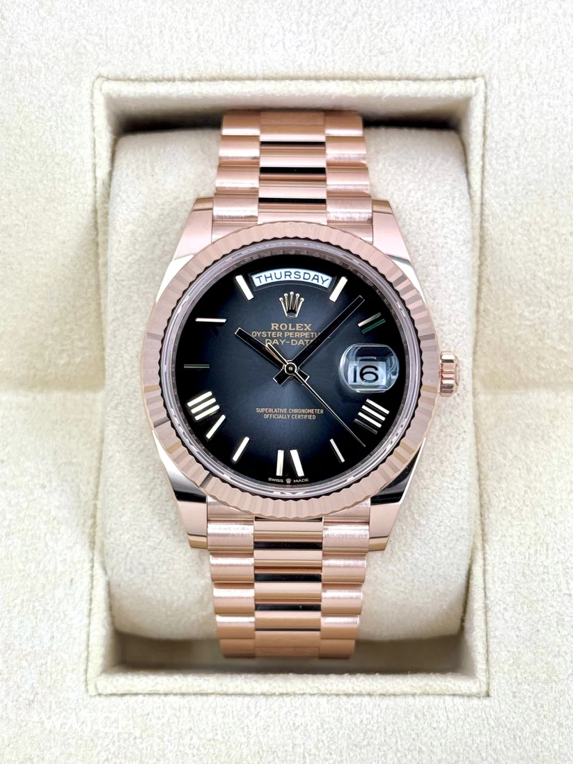Rolex Day-Date "President" 40mm Everose Gold Slate Roman Ombre "Smoke" Dial - 228235 - Image 2