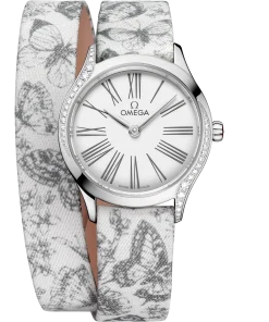 Omega De Ville Mini Trésor 26mm White Dial with Diamonds Stainless Steel Strap 428.17.26.60.04.002