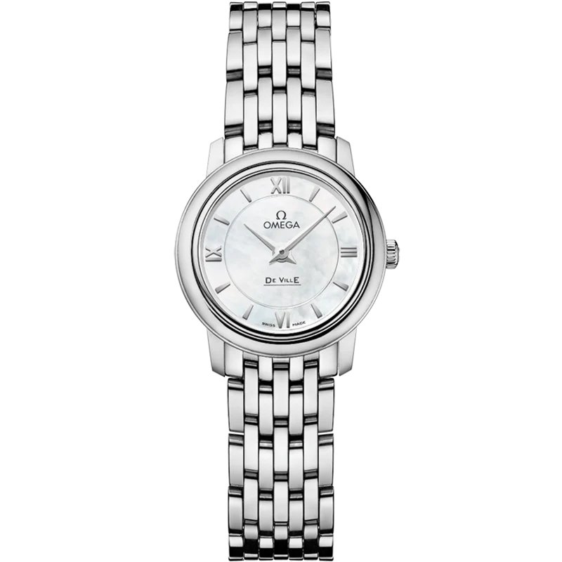 Omega De Ville Prestige 24.4 mm White Dial Stainless Steel Bracelet 424.10.24.60.05.001