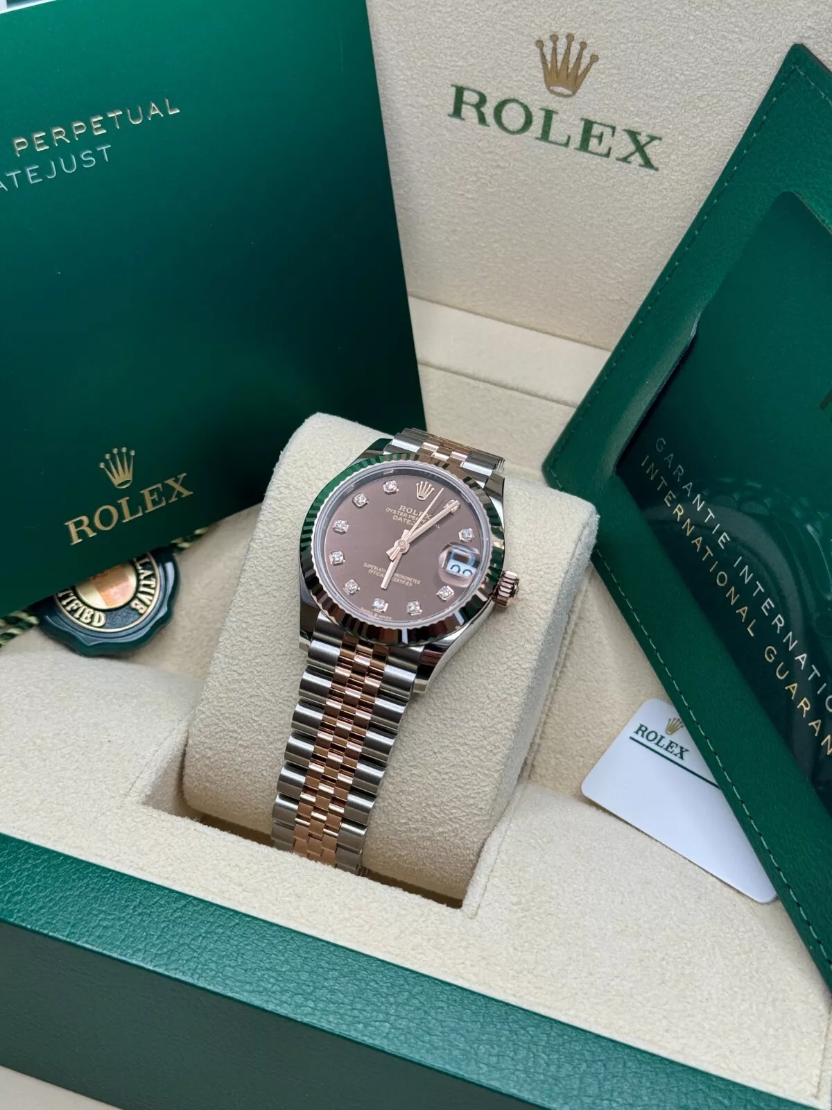 Rolex Lady-Datejust 28mm 279171 Chocolate Diamond Oyster Stainless Steel and Rose Gold - Image 9