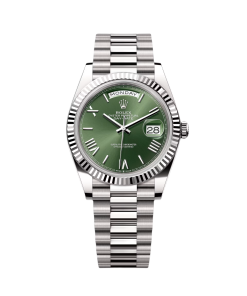 Rolex Day-Date "President" 40mm White Gold Green Roman Dial - 228239