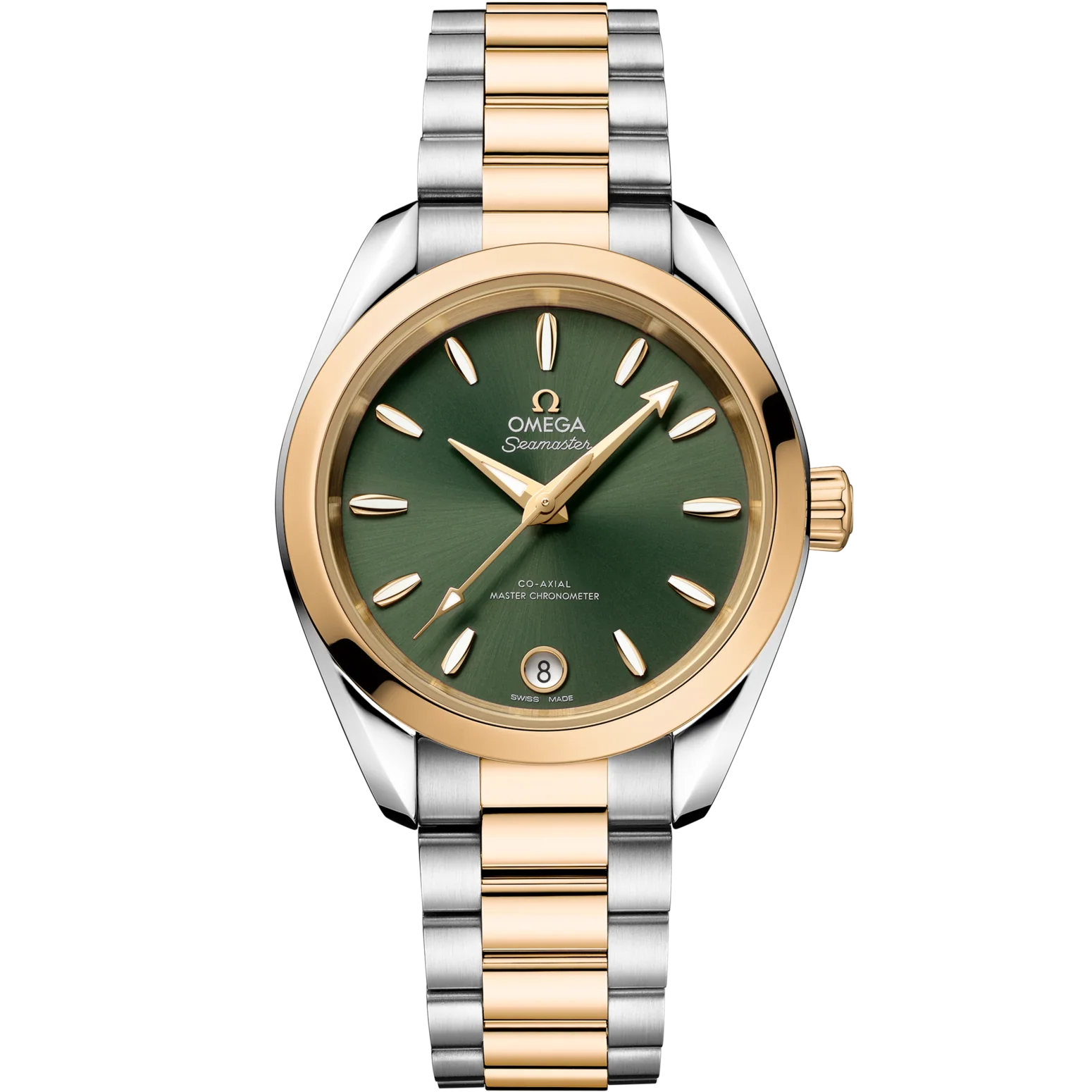 Omega Seamaster Aqua Terra Shades 34 mm Green Dial Stainless Steel and Moonshine™ 18k Yellow Gold Bracelet 220.20.34.20.10.002