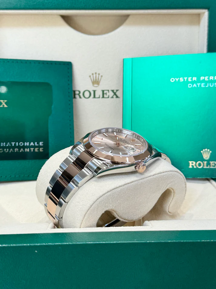 Rolex Datejust 41mm 126301 Sundust Index Oyster Steel and Everose Gold Watch - Image 6