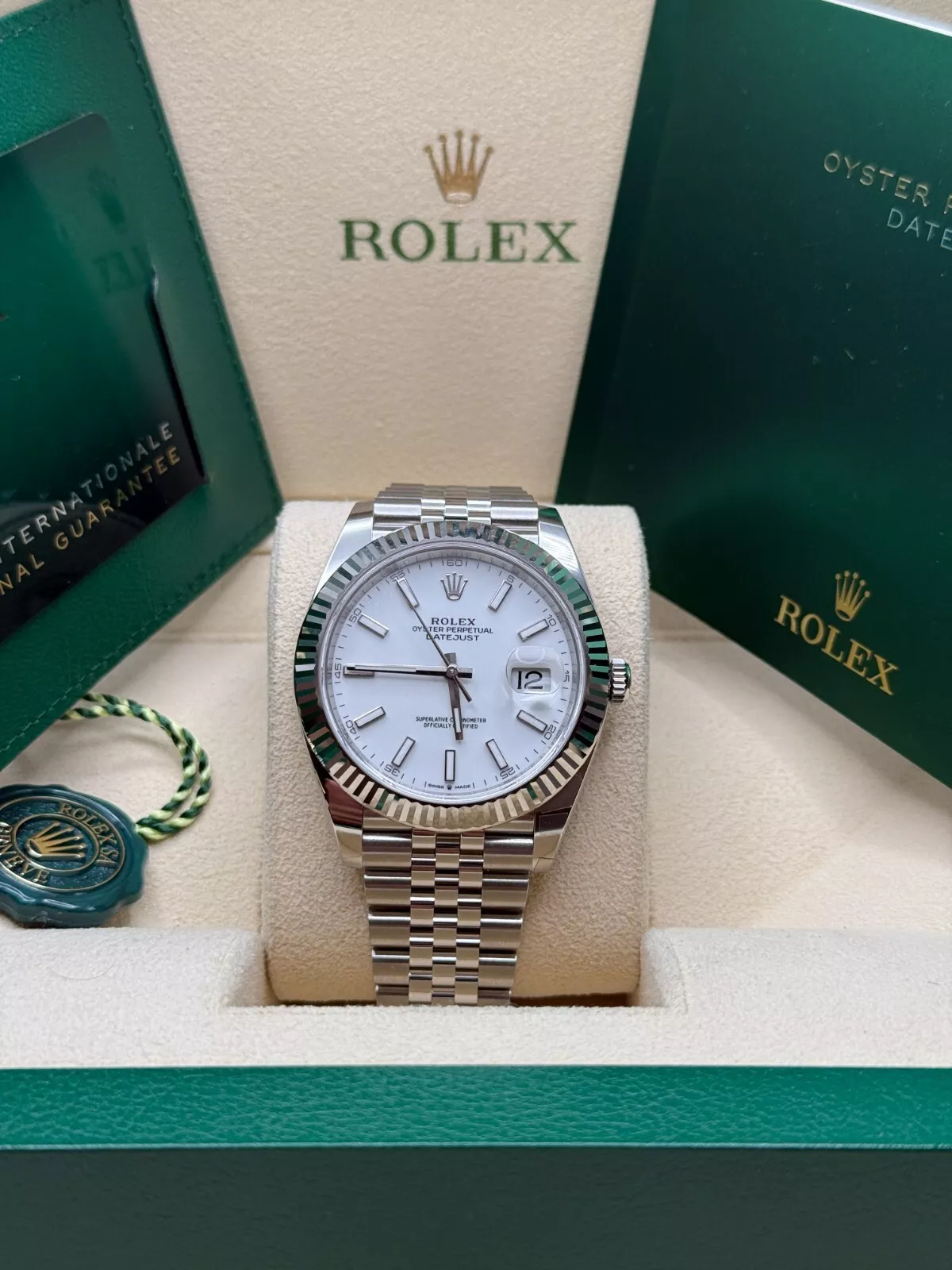 Rolex Datejust 41mm White Index Oyster Stainless Steel Men's Watch - 126334 - Image 3