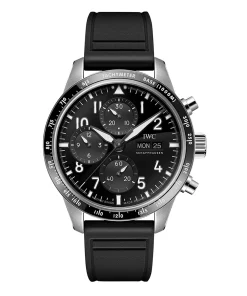 IWC Pilot Performance Chronograph 41mm AMG Mens Watch Black Rubber IW388305