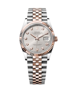 Rolex Datejust 36mm 126231 Silver Fluted Motif Dial Oystersteel and Everose gold Bracelet
