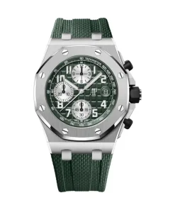 Audemars Piguet Royal Oak Offshore Green Dial Green Rubber Strap 42mm 26238TI.OO.A056CA.01
