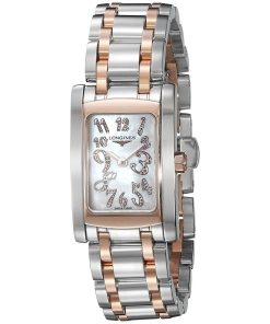 Longines Women's L51555977 Dolce Vita 18kt Pink Gold Diamond Two-Tone Stainless Steel Watch