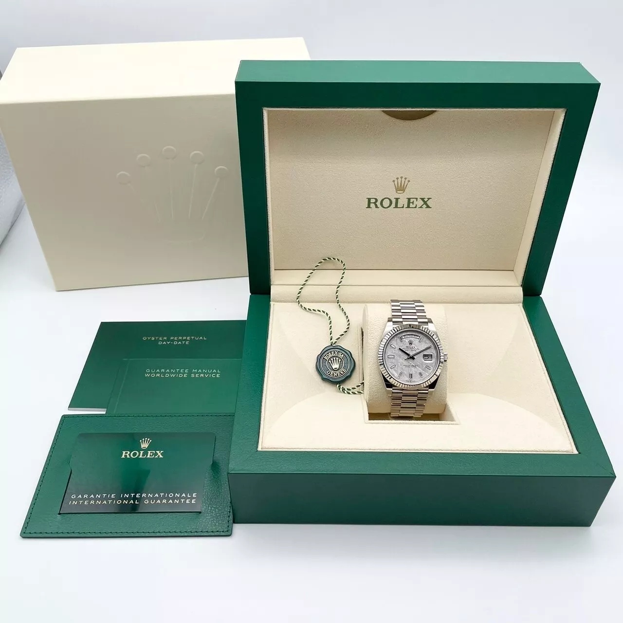 Rolex Day-Date "President" 40mm Platinum Meteorite Diamond Baguette Dial - 228236 - Image 9