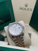 Rolex  Datejust 36mm 126281 Silver Palm Motif Diamond Dial Oyster Bracelet