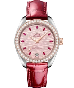 Omega Seamaster Aqua Terra 150M 34 mm Pink Dial with Diamonds Stainless Steel and Sednaâ„¢ 18k Rose Gold Strap 220.28.34.20.60.001