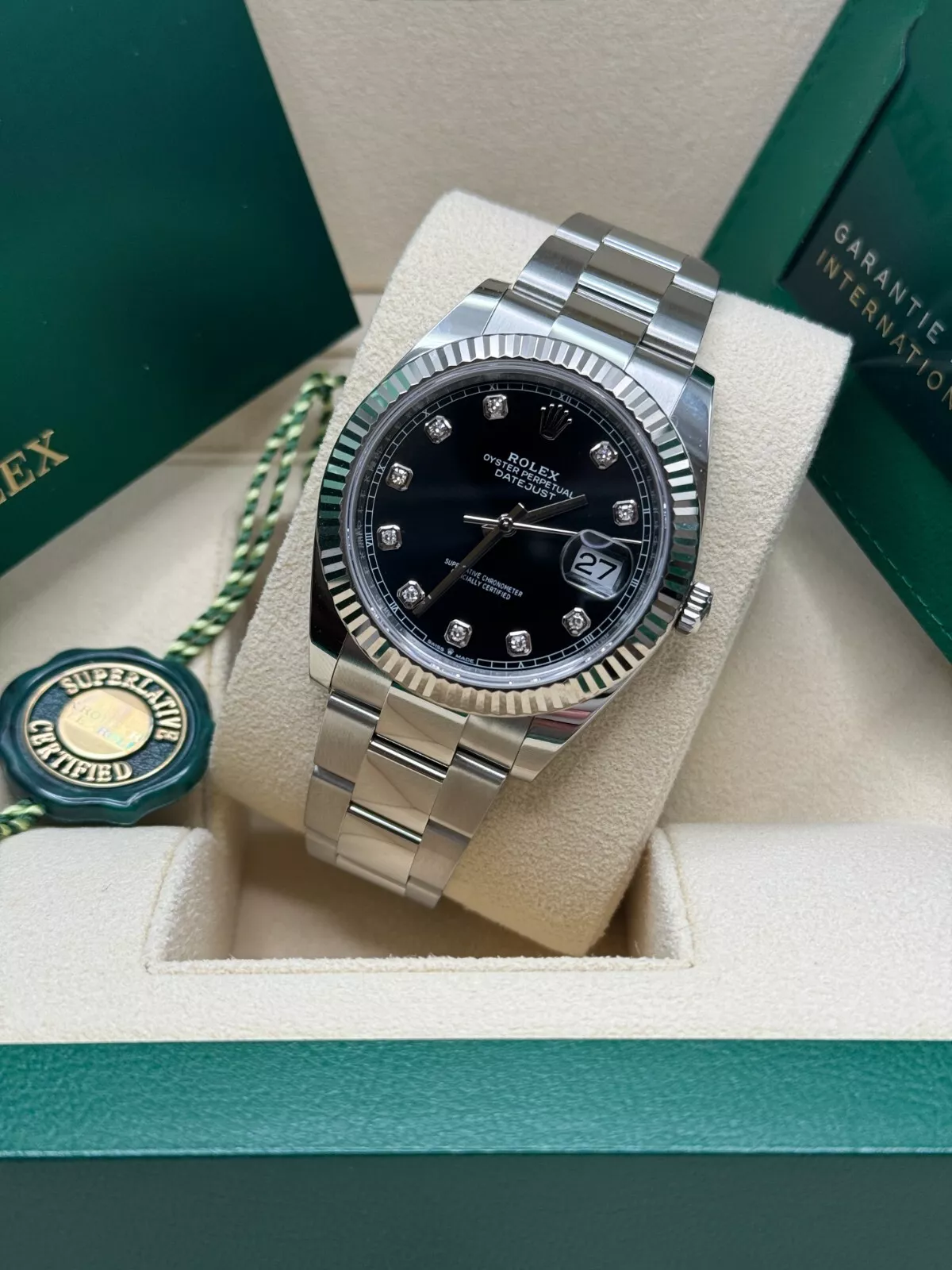 Rolex Datejust 41mm 126334 Black Diamond Oyster Stainless Steel Mens Watch - Image 9