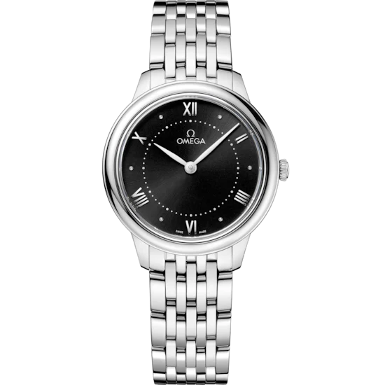 Omega De Ville Prestige 30 mm Black Dial Stainless Steel Bracelet 434.10.30.60.01.001