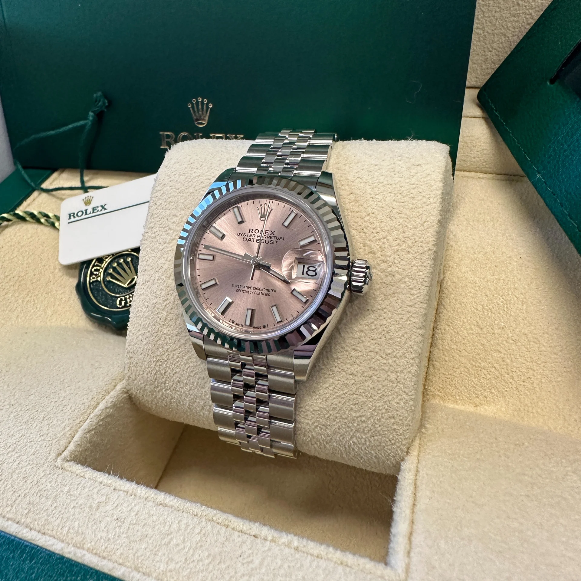 Rolex Lady-Datejust 28mm 279174 Pink Dial Oyster Bracelet - Image 9