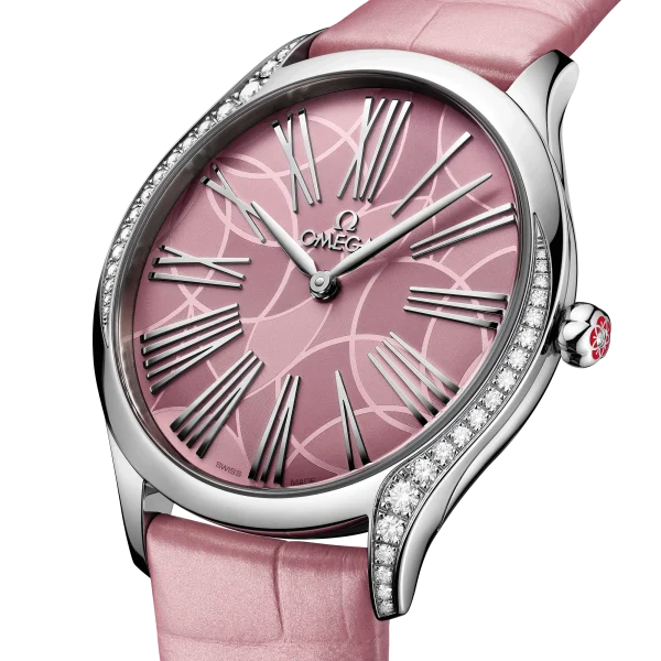 Omega De Ville Trésor quartz pink dial pink leather strap 36mm 428.18.36.60.10.001