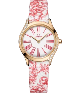 Omega De Ville Mini Trésor 26mm White Dial with Diamonds Moonshine™ 18k Rose Gold Strap 428.57.26.60.04.003