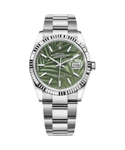 Alternative view of Rolex  Datejust 36mm 126234 Olive Green Palm Motif Dial Jubilee Stainless Steel Watch