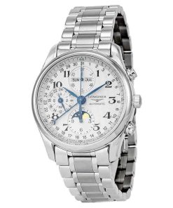 Longines Men's L2.673.4.78.6 Master Collection Complete Calendar Date Scale Around the Outer Rim,Chronograph Stainless Steel Watch