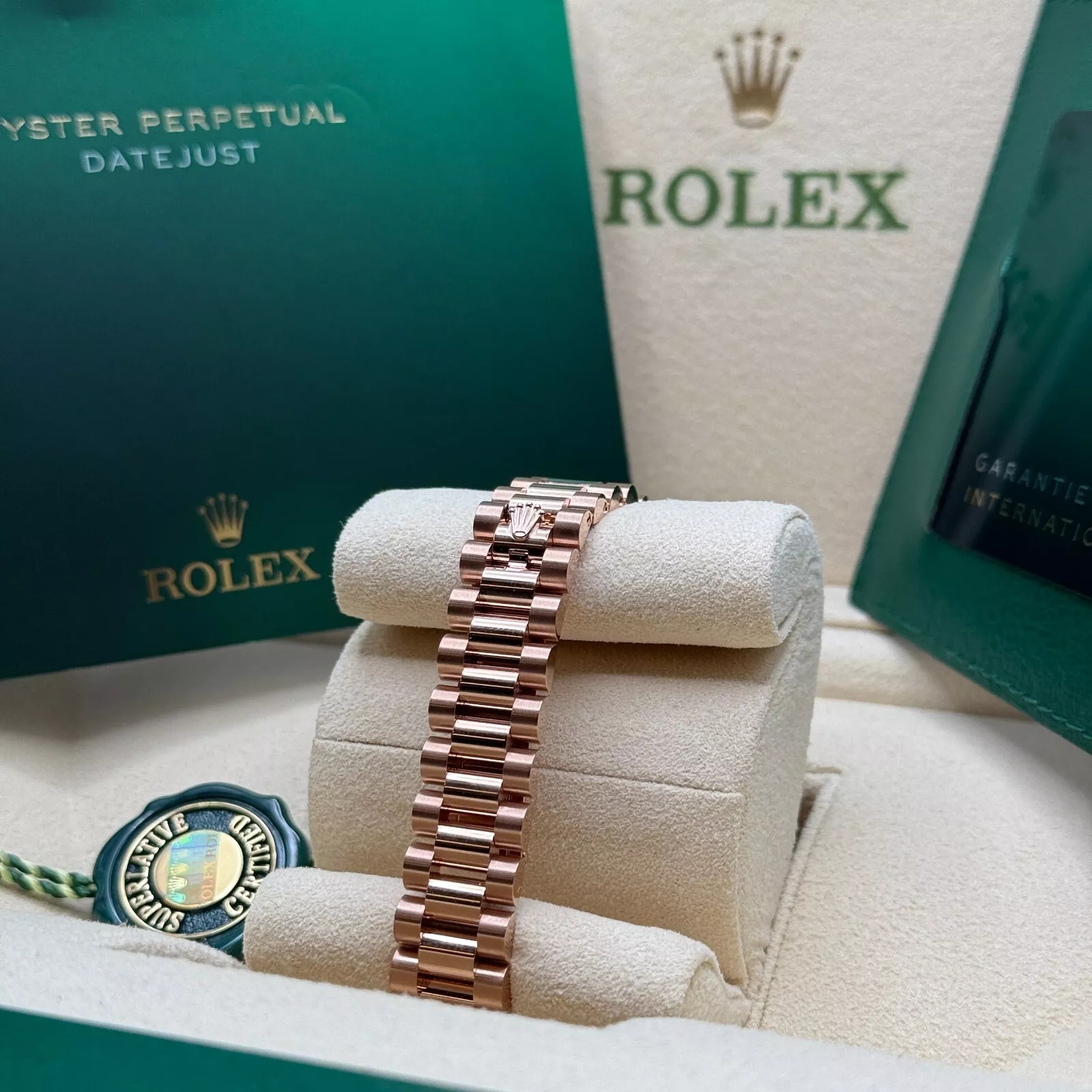Rolex Lady-Datejust 28mm 279175 Chocolate Diamond-Set Dial President Everose Gold - Image 7
