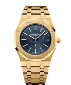 Audemars Piguet Royal Oak Jumbo Extra-thin 39mm Blue dial Yellow Gold Watch 15202BA.OO.1240BA.01