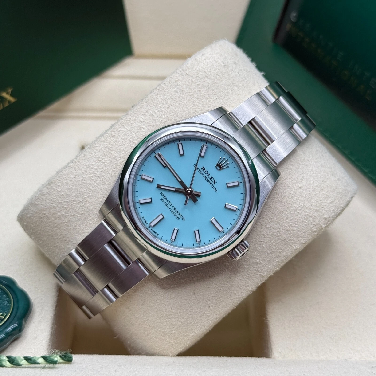 Rolex Oyster Perpetual 31mm 277200-0007 Turquoise Dial Oyster Bracelet Watch - Image 6