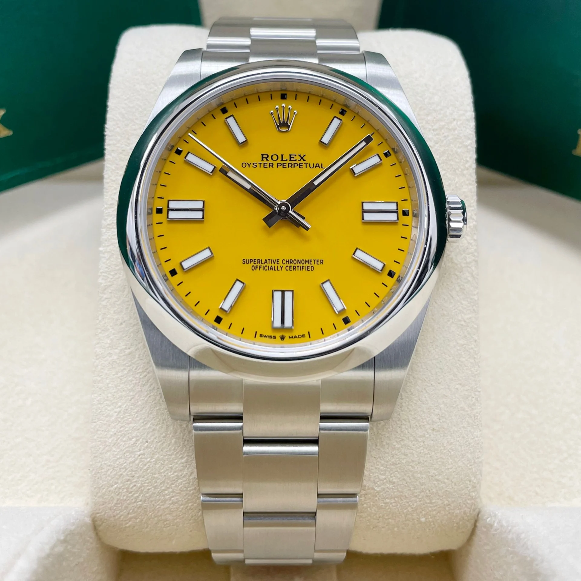 Rolex Oyster Perpetual 41mm 124300-0004 Yellow Dial - Image 3