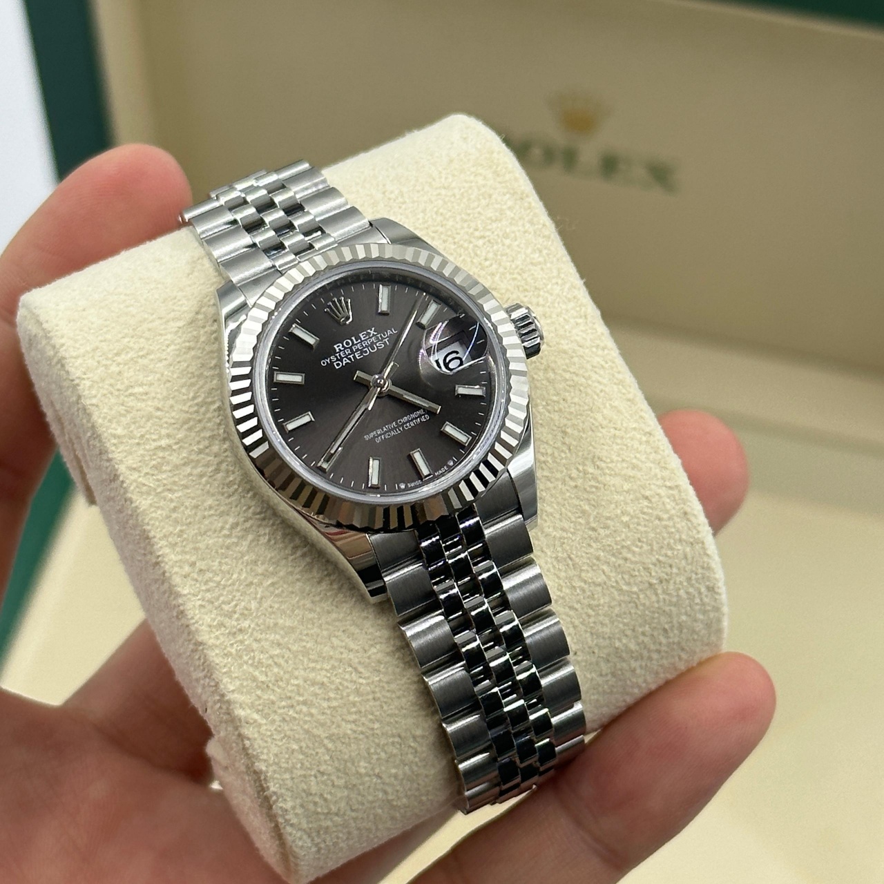 Rolex Lady-Datejust 28mm 279174 Dark Grey Dial Oyster Bracelet - Image 6
