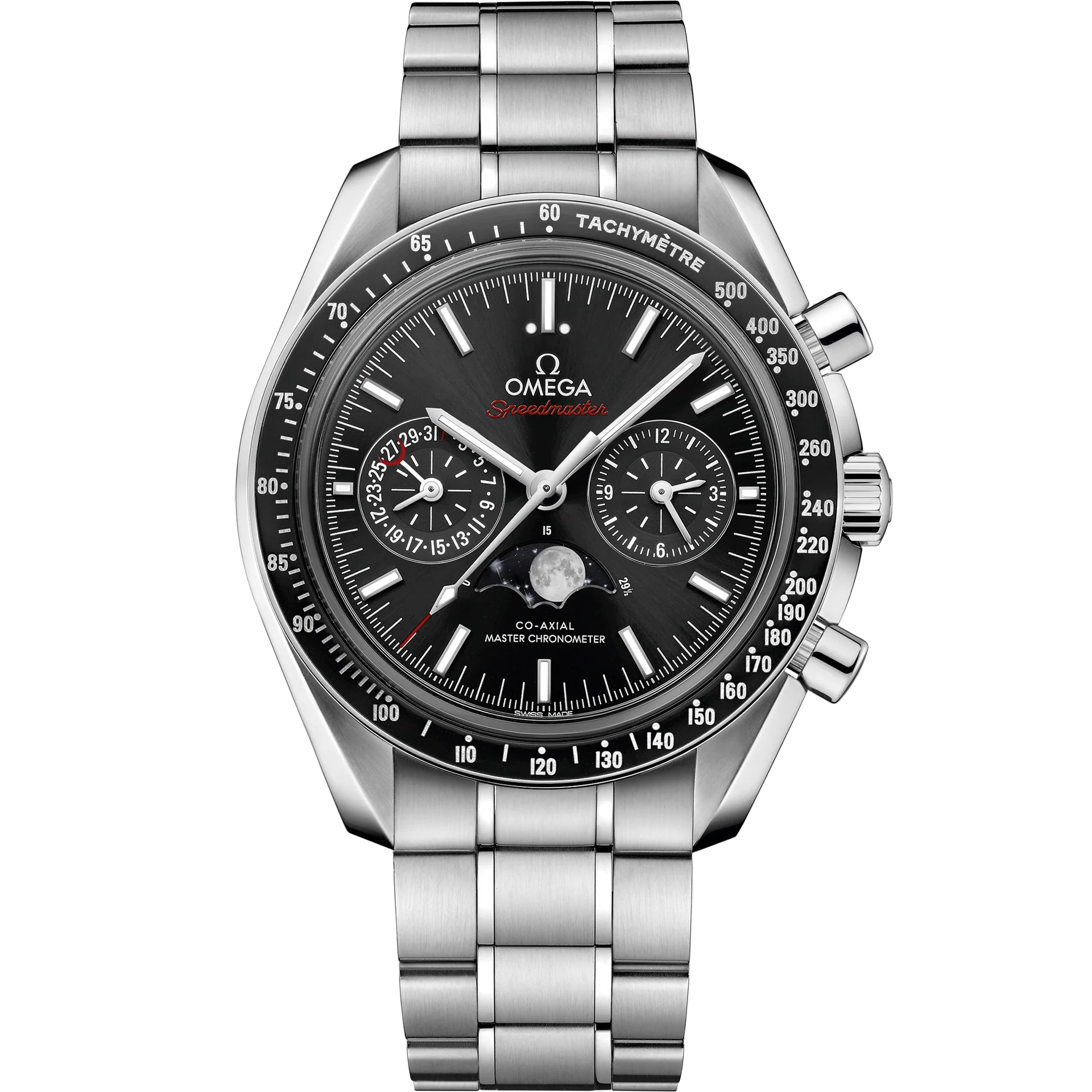Omega Speedmaster Moonphase Black Dial 44.25mm Stainless Steel Bracelet 304.30.44.52.01.001