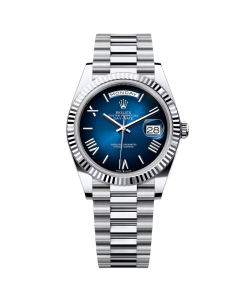 Rolex  Day-Date "President" 40mm Platinum Blue Roman Ombre Dial - 228236