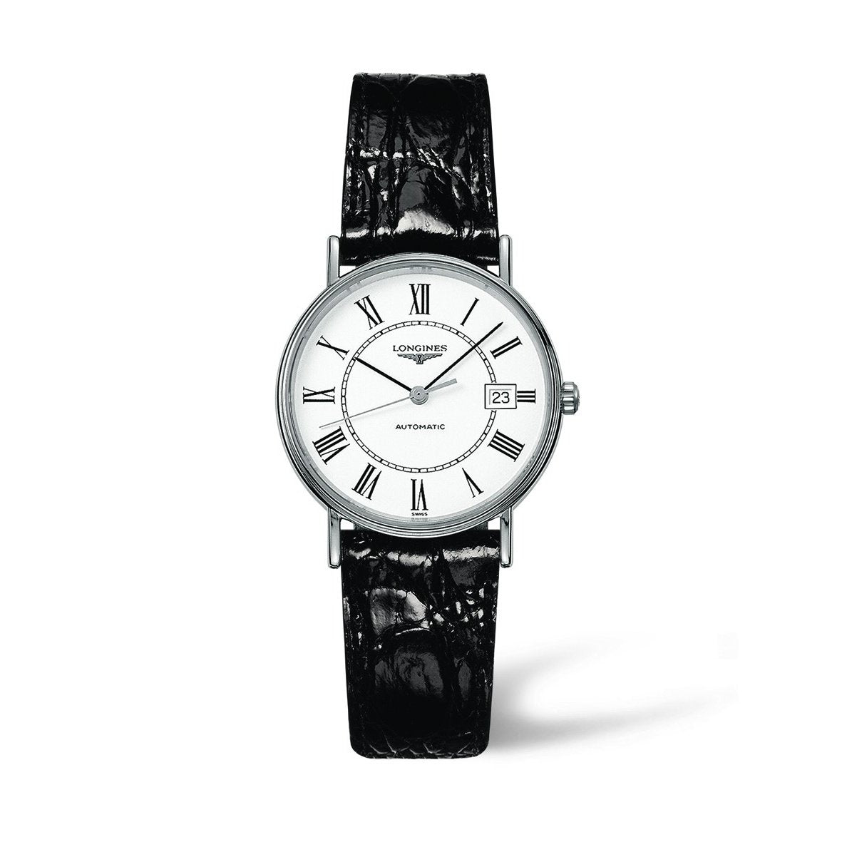 Longines Women's L4.821.4.11.2 Presence Black Leather Watch