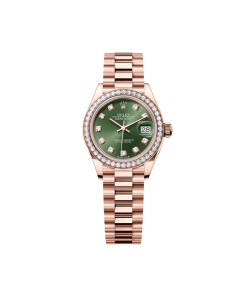 Alternative view of Rolex Lady-Datejust 28mm 279135RBR Olive Green Diamond Dial