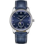 Longines Men's L2.909.4.97.0 Master Collection Blue Leather Watch