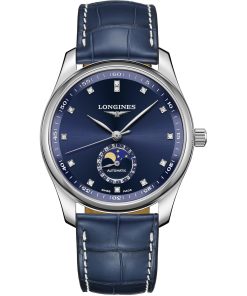 Longines Men's L2.909.4.97.0 Master Collection Blue Leather Watch
