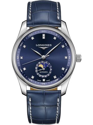Longines Men's L2.909.4.97.0 Master Collection Blue Leather Watch