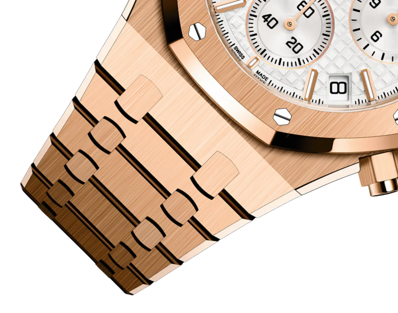 Audemars Piguet ROYAL OAK Pink Gold Silver-Toned Dial CHRONOGRAPH 41mm - Image 4