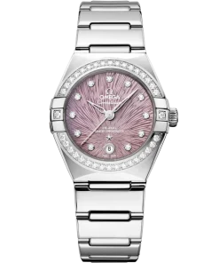 Omega Constellation - 29mm Steel Case - Diamond Bezel - PVD Lilac Dial - Signature Mono-Rang Bracelet 131.15.29.20.60.001