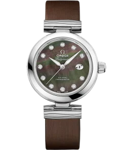 Alternative view of Omega De Ville Ladymatic 34mm Black Dial with Diamonds Stainless Steel Strap 425.37.34.20.57.004