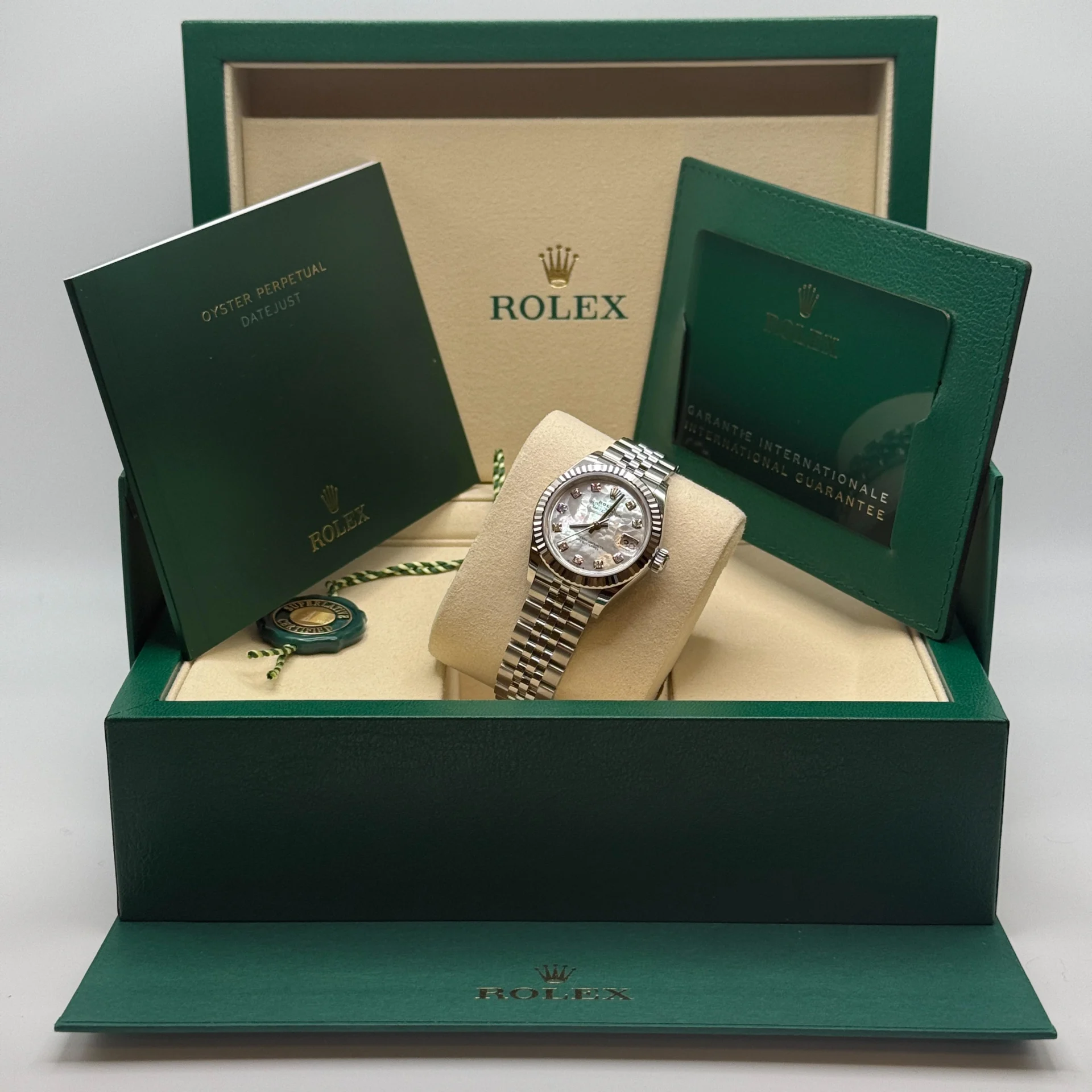 Rolex Lady-Datejust 28mm 279174 Mother Of Pearl Diamond Dial Oyster Bracelet - Image 14