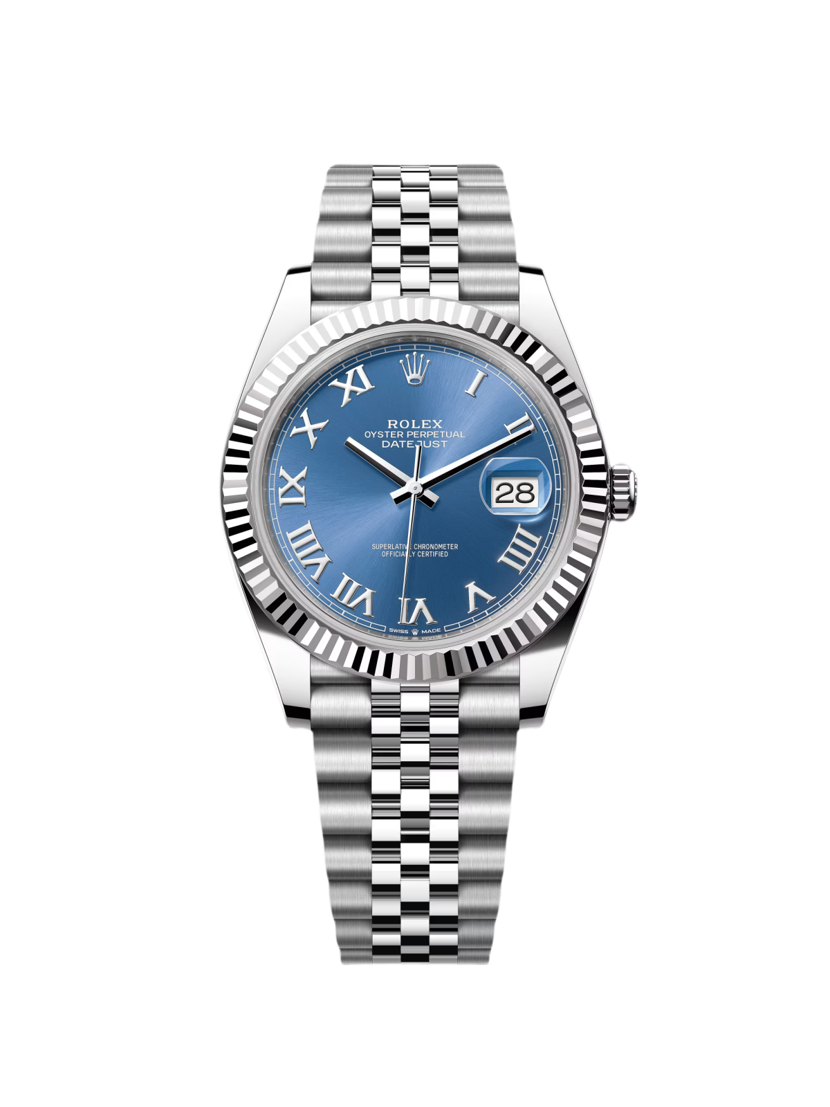 Rolex Datejust 41mm 126334 Blue Roman Oyster Stainless Steel Men's Watch
