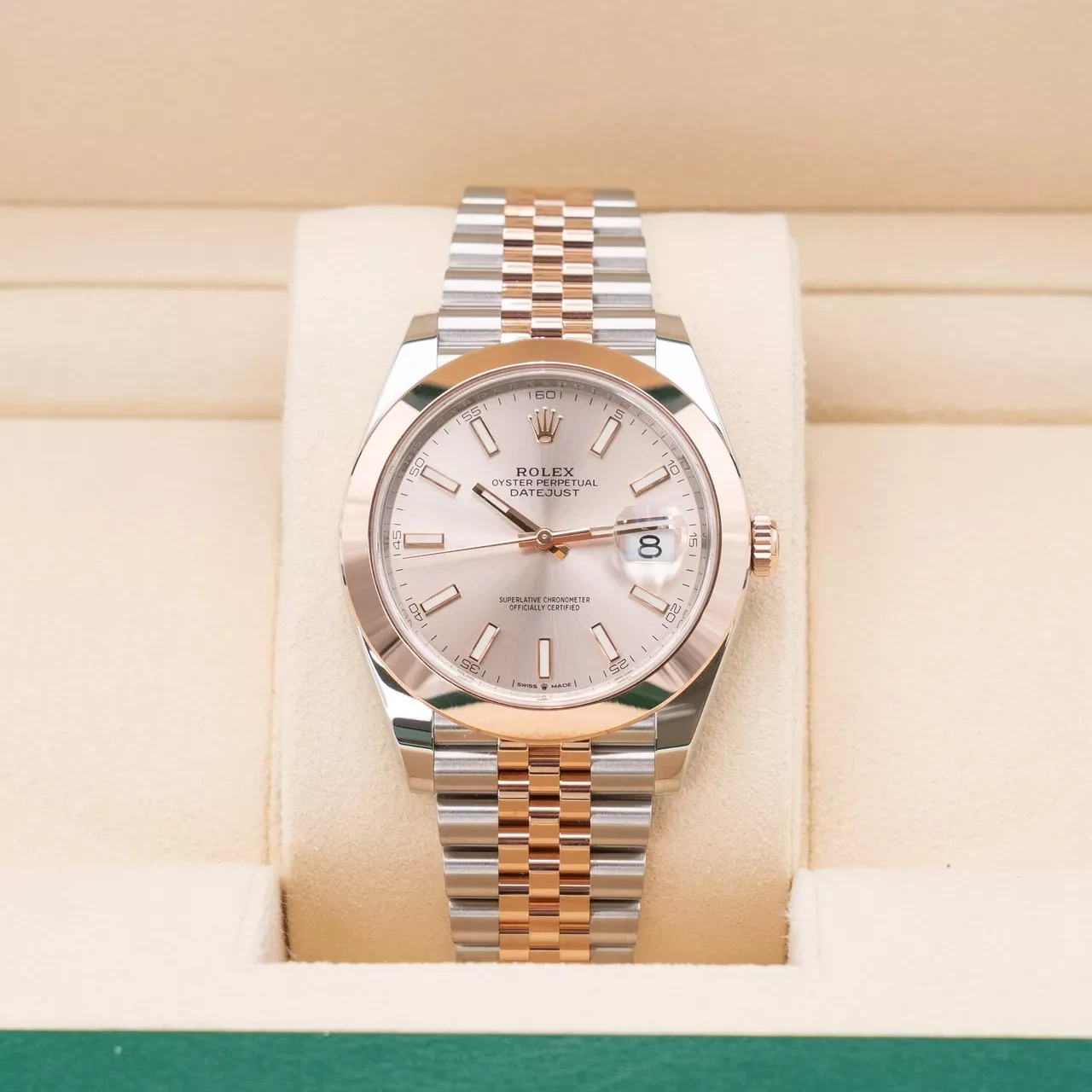 Rolex Datejust 41mm 126301 Sundust Index Oyster Steel and Everose Gold Watch - Image 10