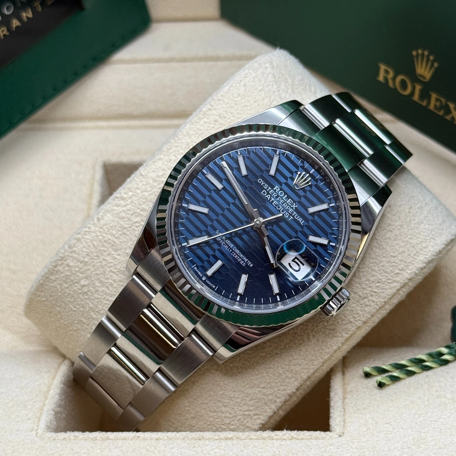 Rolex Datejust 36mm 126234 Blue Fluted Motif Dial Jubilee Bracelet - Image 11