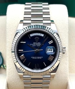 Alternative view of Rolex  Day-Date "President" 40mm White Gold Blue Roman Ombre Dial - 228239